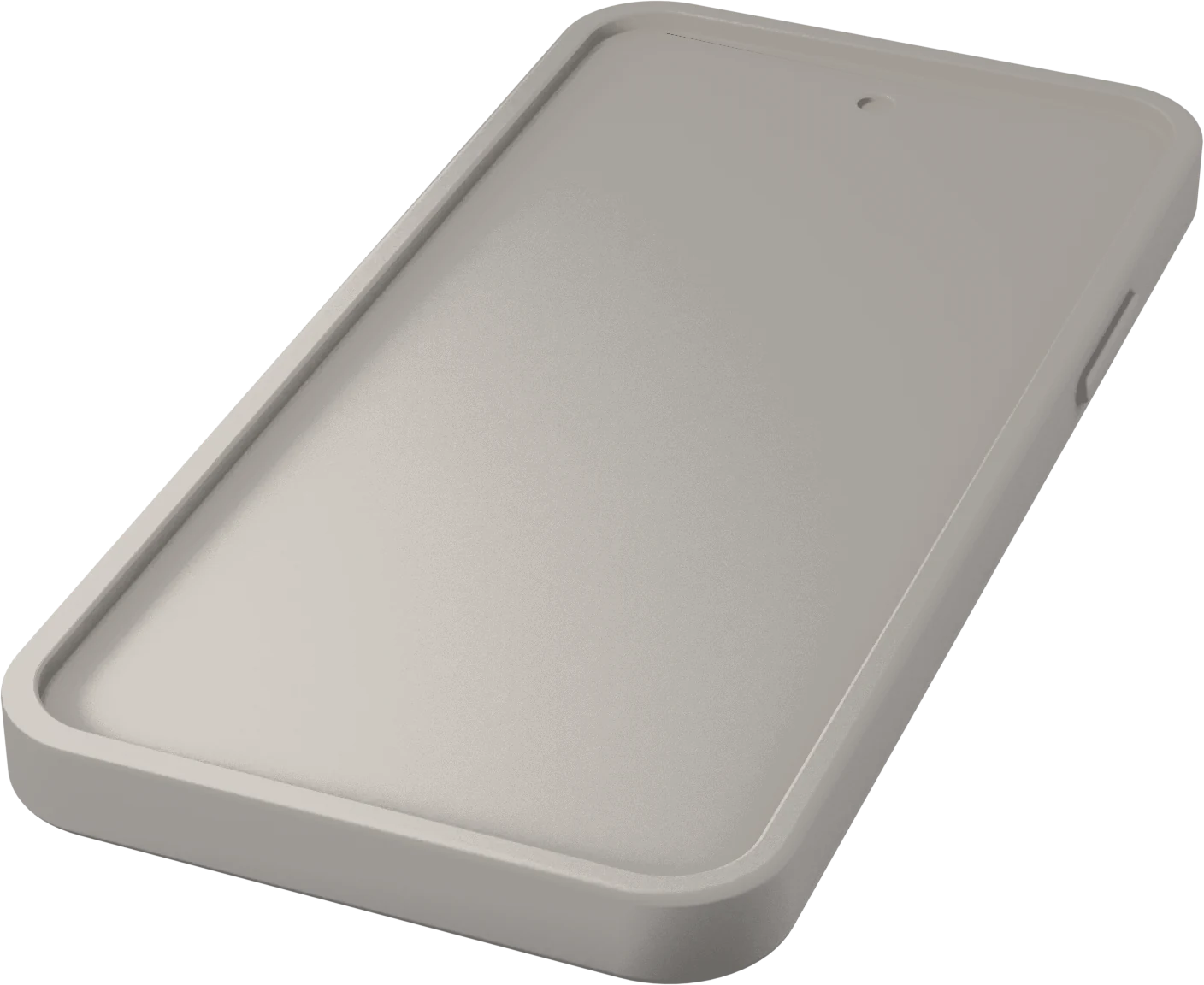 Clay model of a phone with a blank screen.